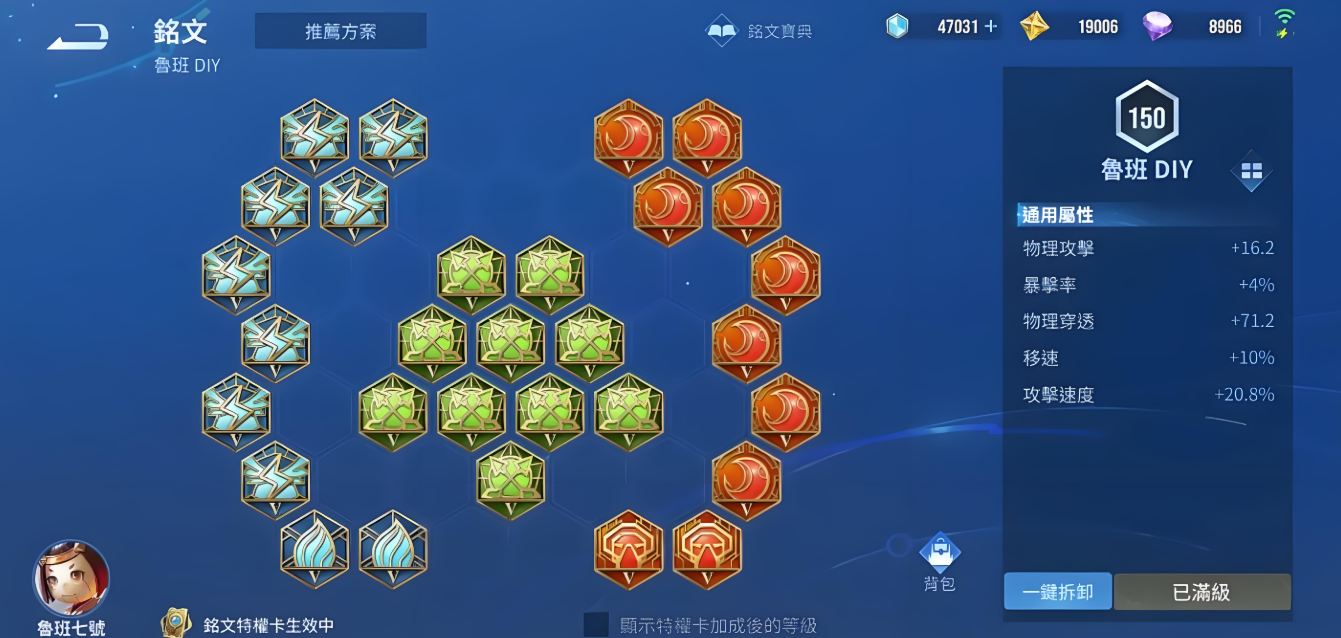 王者荣耀鲁班出装铭文推荐什么