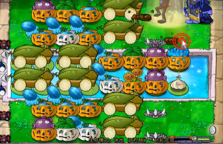 植物大战僵尸十炮阵型怎么搭梯子