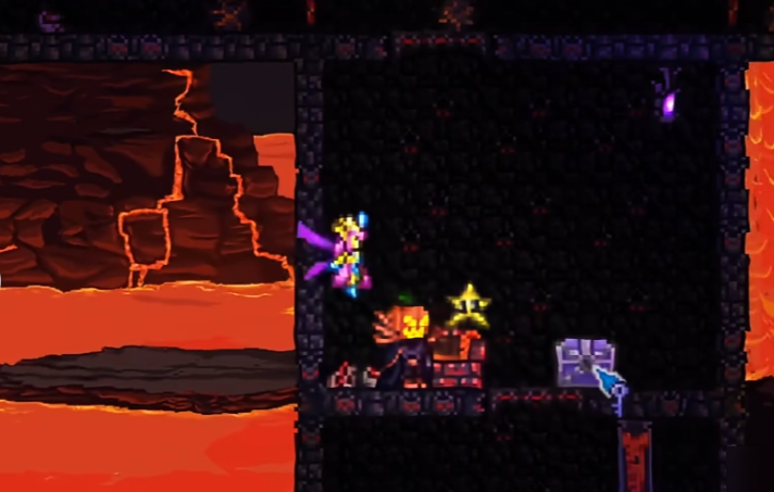 泰拉瑞亚怎么开地狱宝箱