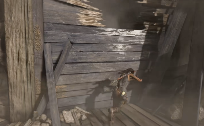 古墓丽影9怎么破坏木梁